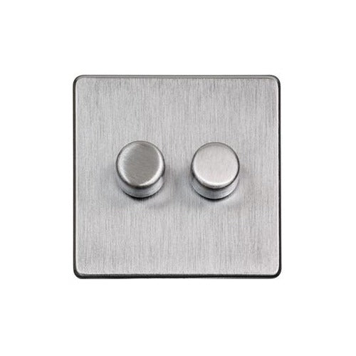 Studio Range Satin Chrome Switches & Sockets, Y33 - 2G Multi Location Primary Dimmer by Heritage Brass By M-Marcus
