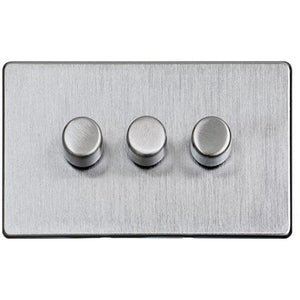 Studio Range Satin Chrome Switches & Sockets, Y33 - 3G Multi Location Secondary Dimmer by Heritage Brass By M-Marcus