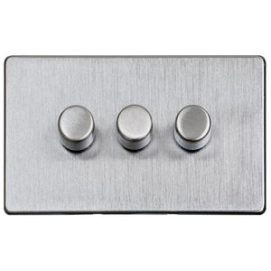 Studio Range Satin Chrome Switches & Sockets, Y33 - 3G Multi Location Primary Dimmer by Heritage Brass By M-Marcus