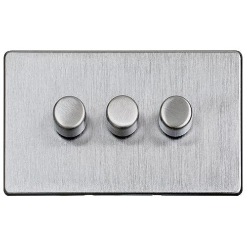 Studio Range Satin Chrome Switches & Sockets, Y33 - 3G Multi Location Primary Dimmer by Heritage Brass By M-Marcus