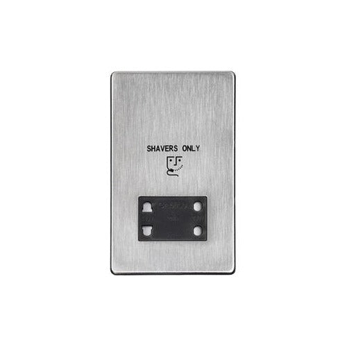 Studio Range Satin Chrome Switches & Sockets, Y33 - Shaver Socket Output Voltage 110/240V by Heritage Brass By M-Marcus