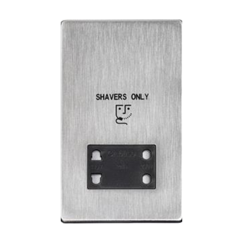 Studio Range Satin Chrome Switches & Sockets, Y33 - Shaver Socket Output Voltage 110/240V by Heritage Brass By M-Marcus