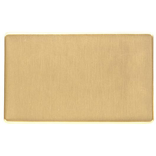 Studio Range Satin Brass Switches & Sockets, Y44 - Double Blank Plate by Heritage Brass By M-Marcus