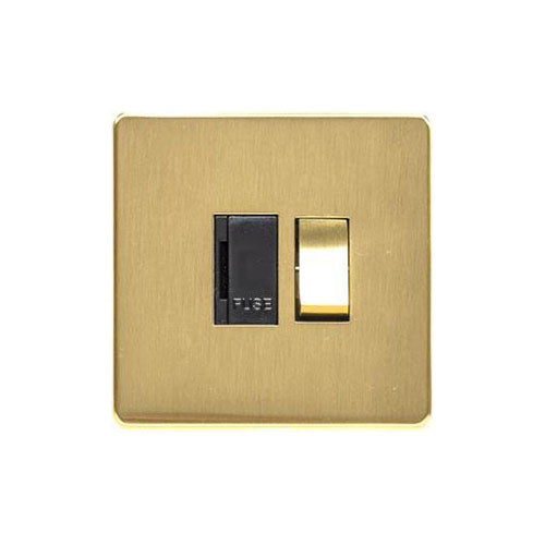 Studio Range Satin Brass Switches & Sockets, Y44 - Switched Spur (13 Amp) by Heritage Brass By M-Marcus