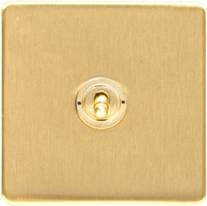 Studio Range - Satin Brass - 1 Gang Dolly Switch