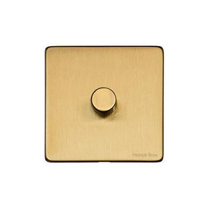 Studio Range Satin Brass Switches & Sockets, Y44 - 1G Multi Location Primary Dimmer by Heritage Brass By M-Marcus