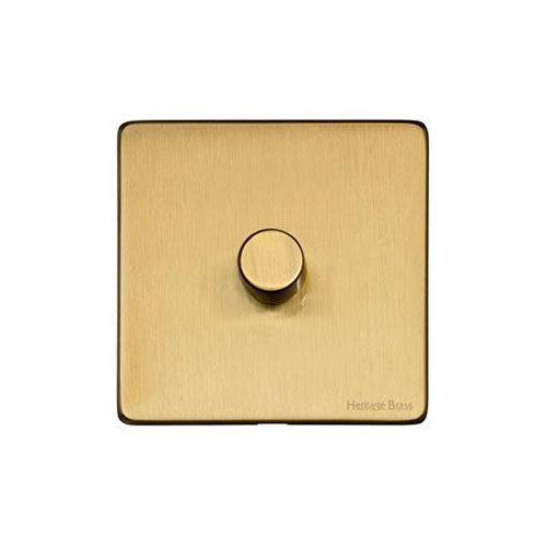 Studio Range Satin Brass Switches & Sockets, Y44 - 1G Multi Location Primary Dimmer by Heritage Brass By M-Marcus