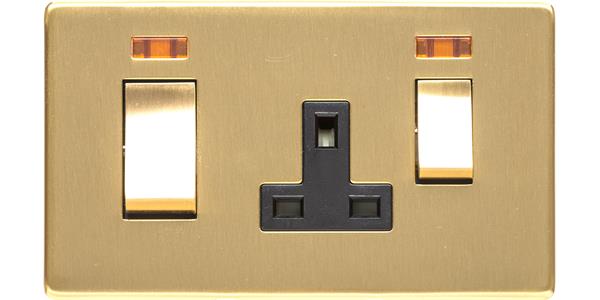 Studio Range - Satin Brass - 45A Cooker Unit/13A Socket