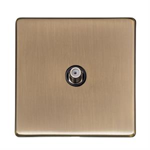 Studio Range - Antique Brass - 1 Gang Satellite Socket