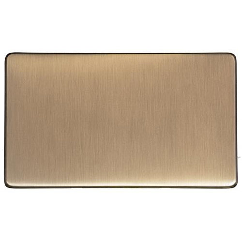 Studio Range Antique Brass Switches & Sockets, Y91 - Double Blank Plate by Heritage Brass By M-Marcus