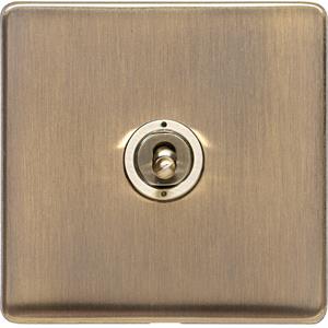 Studio Range - Antique Brass - 1 Gang Dolly Switch