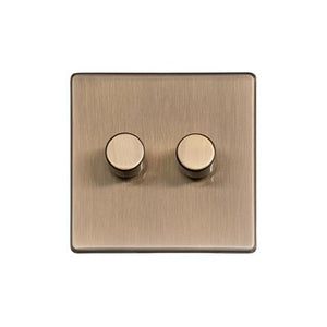 Studio Range Antique Brass Switches & Sockets, Y91 - 2G Multi Location Primary Dimmer by Heritage Brass By M-Marcus
