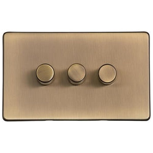 Studio Range Antique Brass Switches & Sockets, Y91 - 3G Multi Location Primary Dimmer by Heritage Brass By M-Marcus