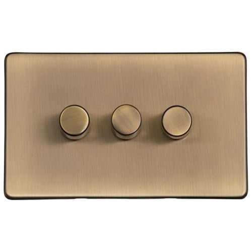 Studio Range Antique Brass Switches & Sockets, Y91 - 3G Multi Location Primary Dimmer by Heritage Brass By M-Marcus
