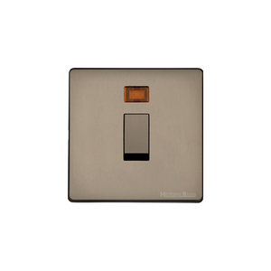 Studio Range Aged Pewter Switches & Sockets, YAP - 20A Double Pole Switch with Neon by Heritage Brass By M-Marcus
