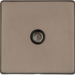 Studio Range - Aged Pewter - 1 Gang Non-Isolated TV Coaxial Socket