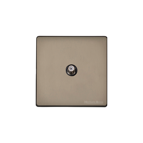 Studio Range Aged Pewter Switches & Sockets, YAP - 1 Gang Satellite Socket by Heritage Brass By M-Marcus