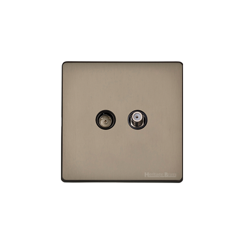 Studio Range Aged Pewter Switches & Sockets, YAP - TV/Satellite Socket by Heritage Brass By M-Marcus