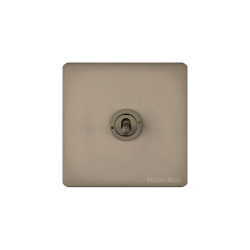 Studio Range Aged Pewter Switches & Sockets, YAP - 1 Gang Toggle Switch by Heritage Brass By M-Marcus