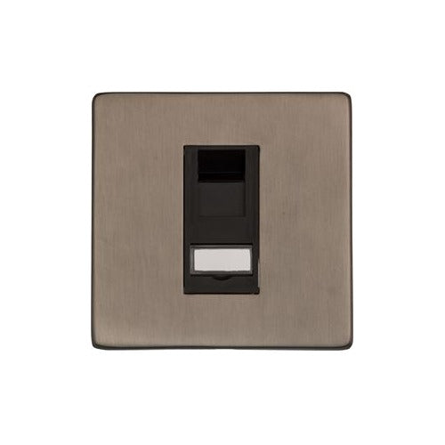 Studio Range Aged Pewter Switches & Sockets, YAP - 1 Gang CAT6 by Heritage Brass By M-Marcus