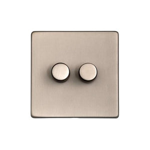 Studio Range Aged Pewter Switches & Sockets, YAP - 2G Multi Location Primary Dimmer by Heritage Brass By M-Marcus