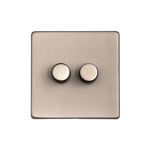 Studio Range Aged Pewter Switches & Sockets, YAP - 2G Multi Location Secondary Dimmer by Heritage Brass By M-Marcus