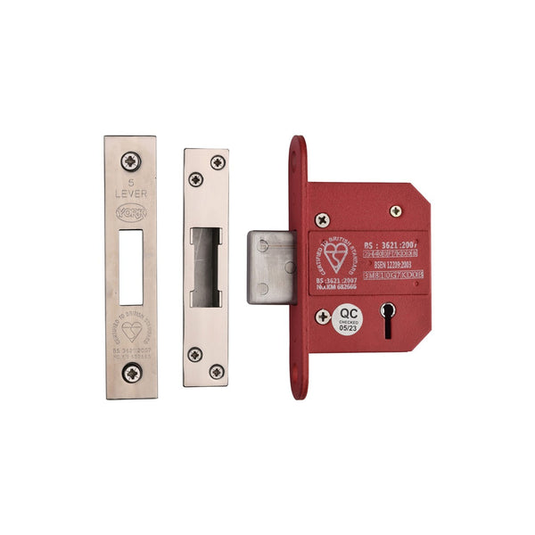 CE York British Standard 5 Lever Deadlock 2 1/2" by M Marcus - Heritage Brass