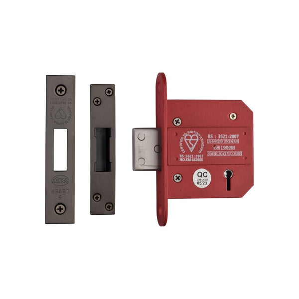 CE York British Standard 5 Lever Deadlock 3" by M Marcus - Heritage Brass