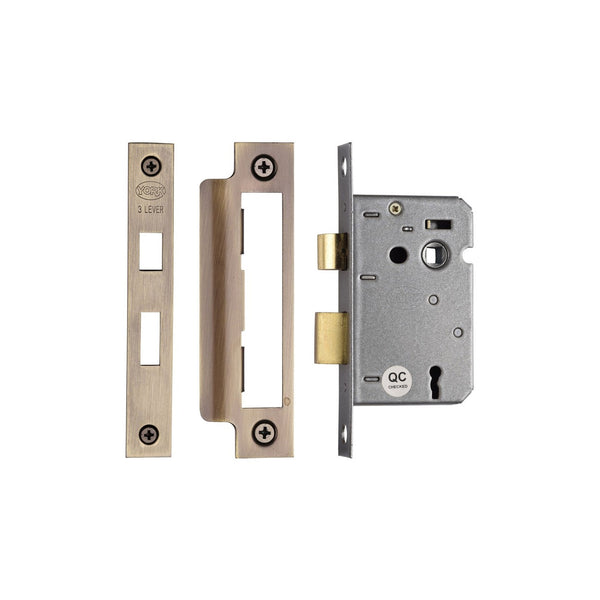 York 3 Lever Sash Lock 2 1/2" by M Marcus - Heritage Brass