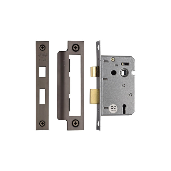 York 3 Lever Sash Lock 2 1/2" by M Marcus - Heritage Brass