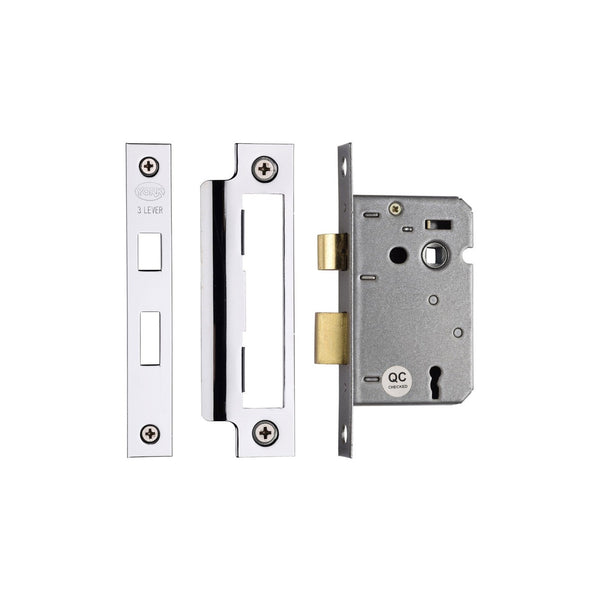 York 3 Lever Sash Lock 2 1/2" by M Marcus - Heritage Brass