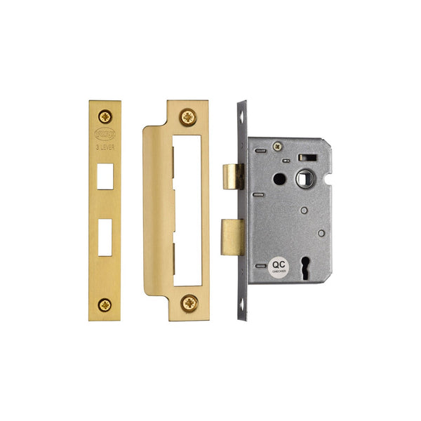 York 3 Lever Sash Lock 2 1/2" by M Marcus - Heritage Brass