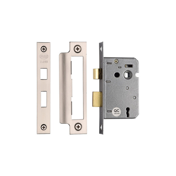 York 3 Lever Sash Lock 2 1/2" by M Marcus - Heritage Brass