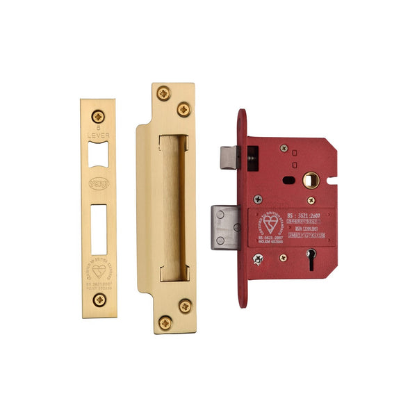 CE York British Standard 5 Lever Sashlock 3" by M Marcus - Heritage Brass
