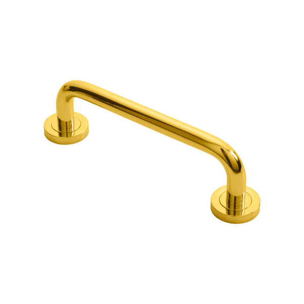 Studio H Pull Handle on Rose in Polished Brass 380mm