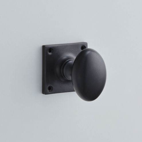 Croft Ironmongery, Oval Mortice Knob Furniture on Square Rose-1754SQ, Door Knobs, Mortice Door Knobs