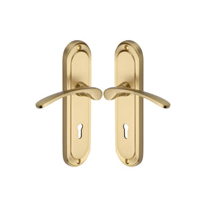 Ambassador Door Handle on Plate by M Marcus - Heritage Brass
