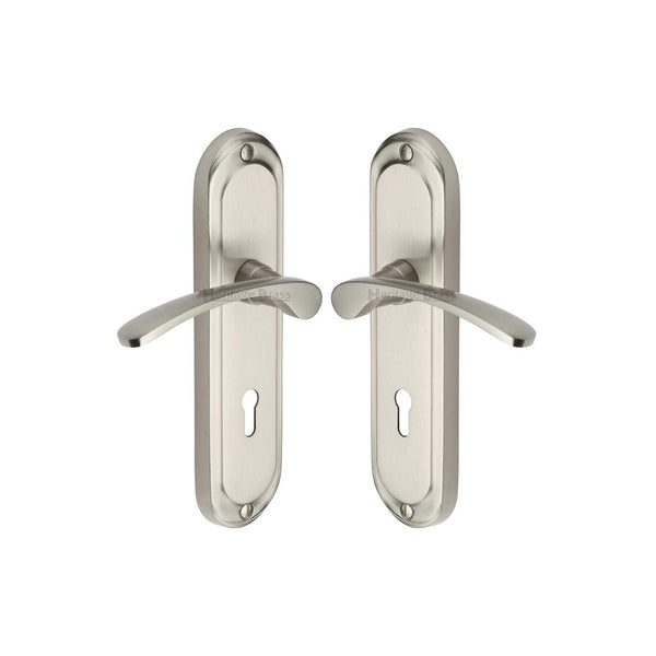 Ambassador Door Handle on Plate by M Marcus - Heritage Brass