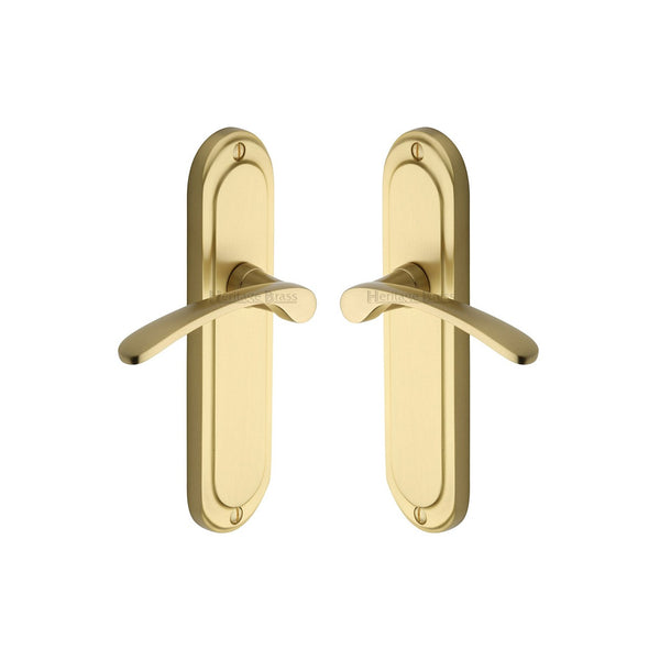 Ambassador Door Handle on Plate by M Marcus - Heritage Brass