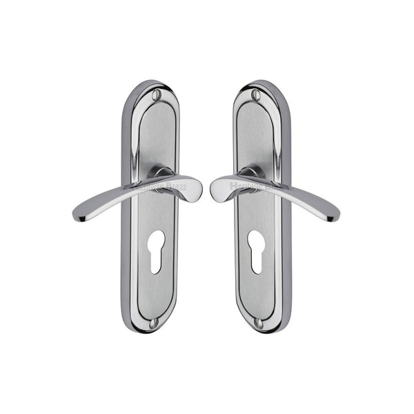 Ambassador Door Handle on Plate by M Marcus - Heritage Brass