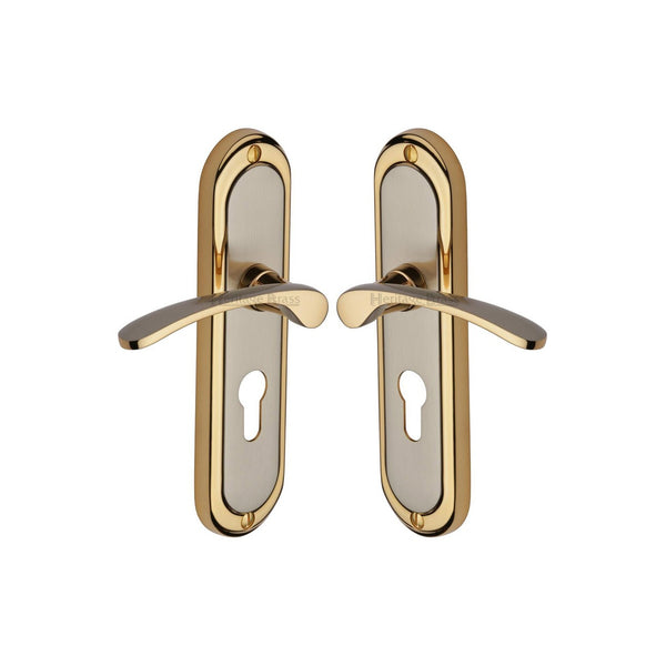 Ambassador Door Handle on Plate by M Marcus - Heritage Brass