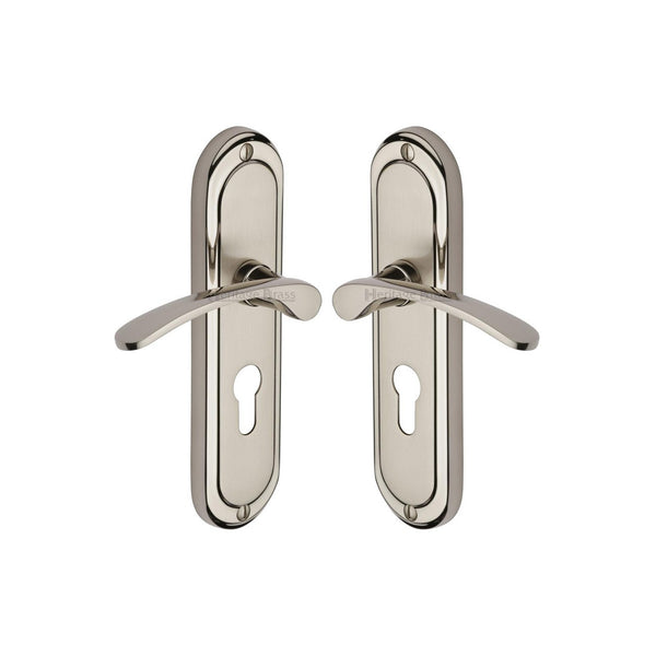 Ambassador Door Handle on Plate by M Marcus - Heritage Brass