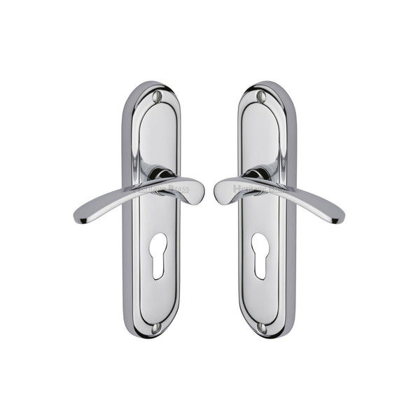 Ambassador Door Handle on Plate by M Marcus - Heritage Brass