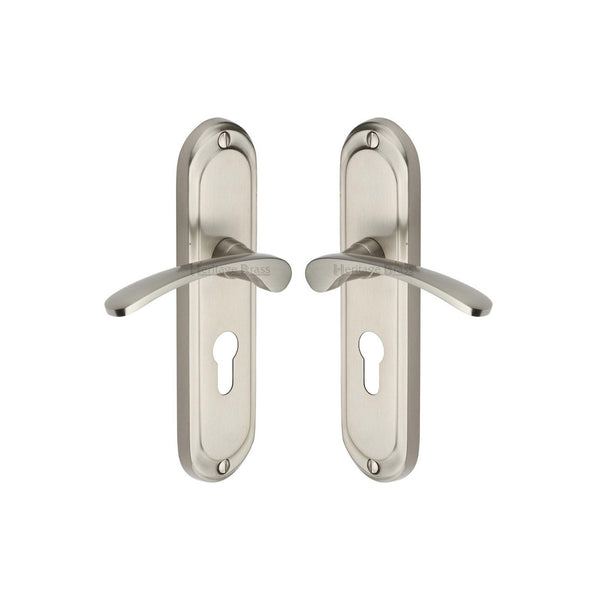 Ambassador Door Handle on Plate by M Marcus - Heritage Brass