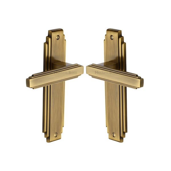 Astoria Door Handle on Plate by M Marcus - Heritage Brass