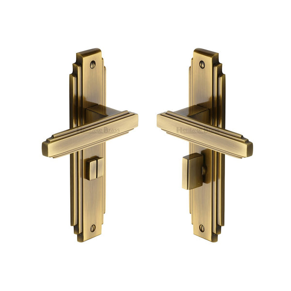 Astoria Door Handle on Plate by M Marcus - Heritage Brass