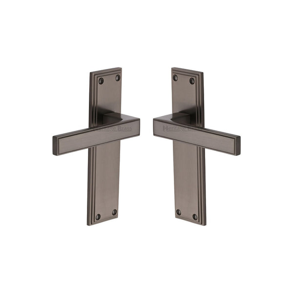 Atlantis Door Handle on Plate by M Marcus - Heritage Brass