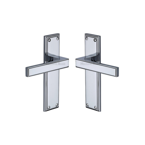 Atlantis Door Handle on Plate by M Marcus - Heritage Brass