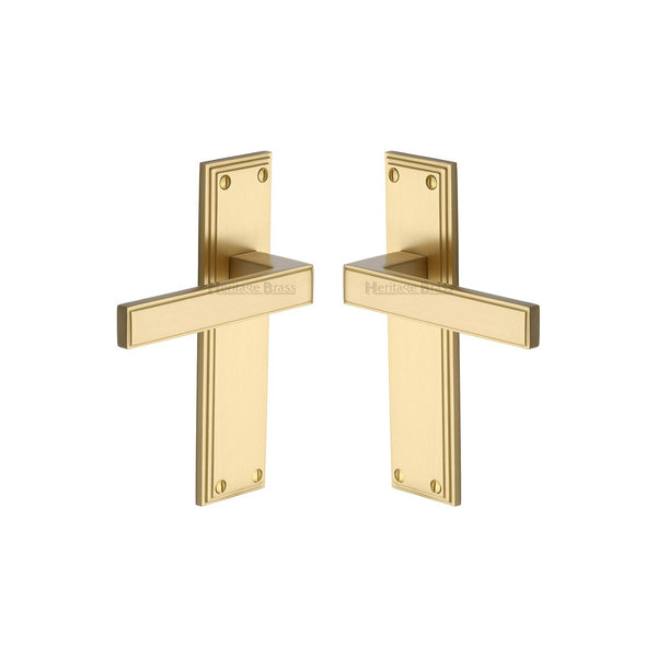 Atlantis Door Handle on Plate by M Marcus - Heritage Brass