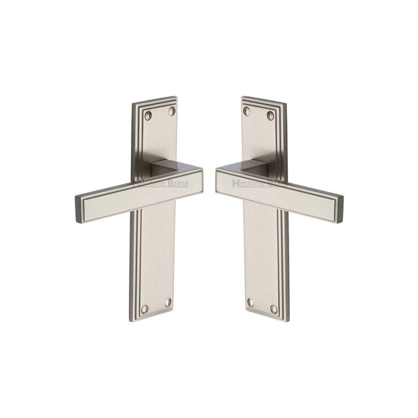 Atlantis Door Handle on Plate by M Marcus - Heritage Brass